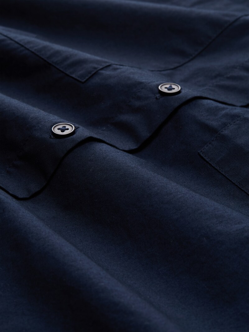 Tom Tailor Boxy Fit Bluse aus Baumwolle - Sky Captain Blue