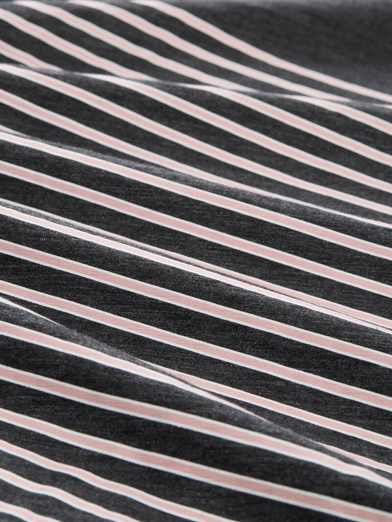 Tom Tailor Gestreiftes T-Shirt - Dark Grey Rose Stripe