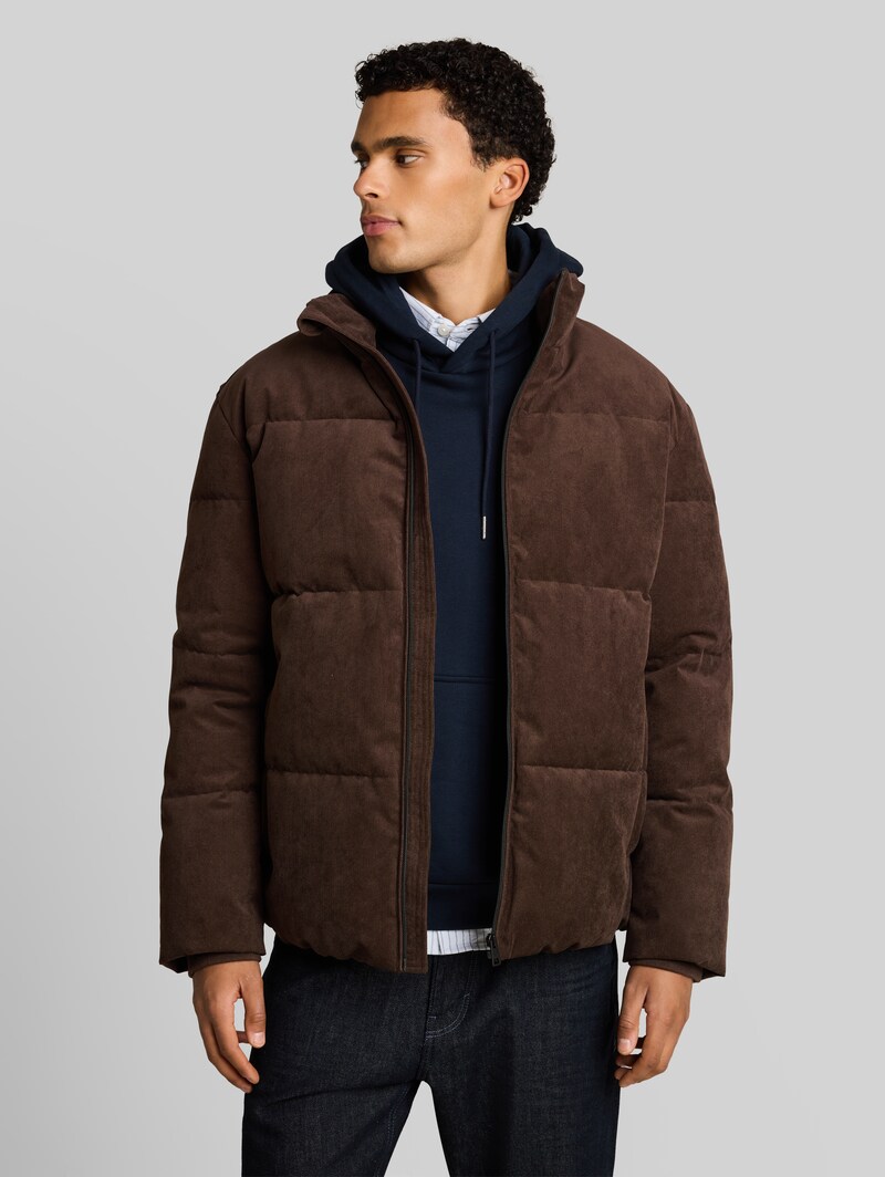 Tom Tailor Relaxed Fit Cord Pufferjacke - Cool Dark Brown Tom Tailor Relaxed Fit Cord Pufferjacke - Cool Dark Brown