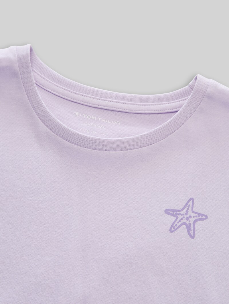 Tom Tailor Oversize T-Shirt mit Rückenprint - Cool Lilac