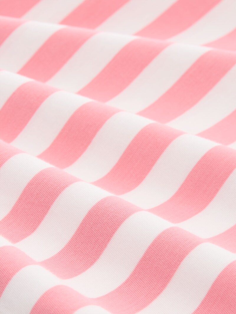 Tom Tailor T-Shirt mit Stickerei - Pink White Stripe