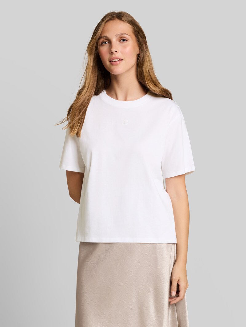 Tom Tailor Boxy Fit T-Shirt mit Stickerei - White Tom Tailor Boxy Fit T-Shirt mit Stickerei - White