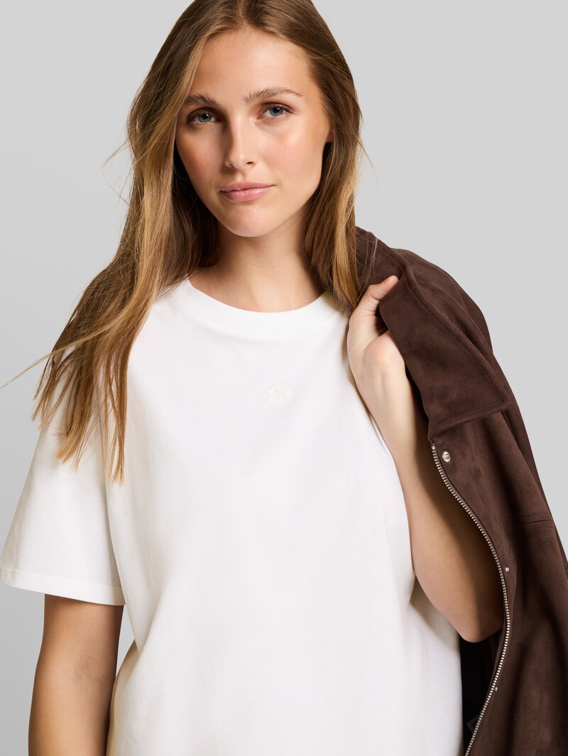 Tom Tailor Boxy Fit T-Shirt mit Stickerei - White