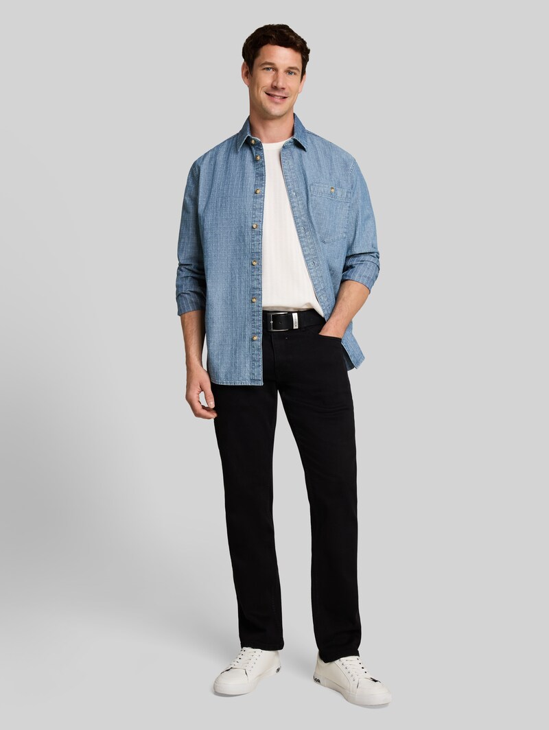 Tom Tailor Comfort Fit Jeanshemd - Mid Blue Denim Check