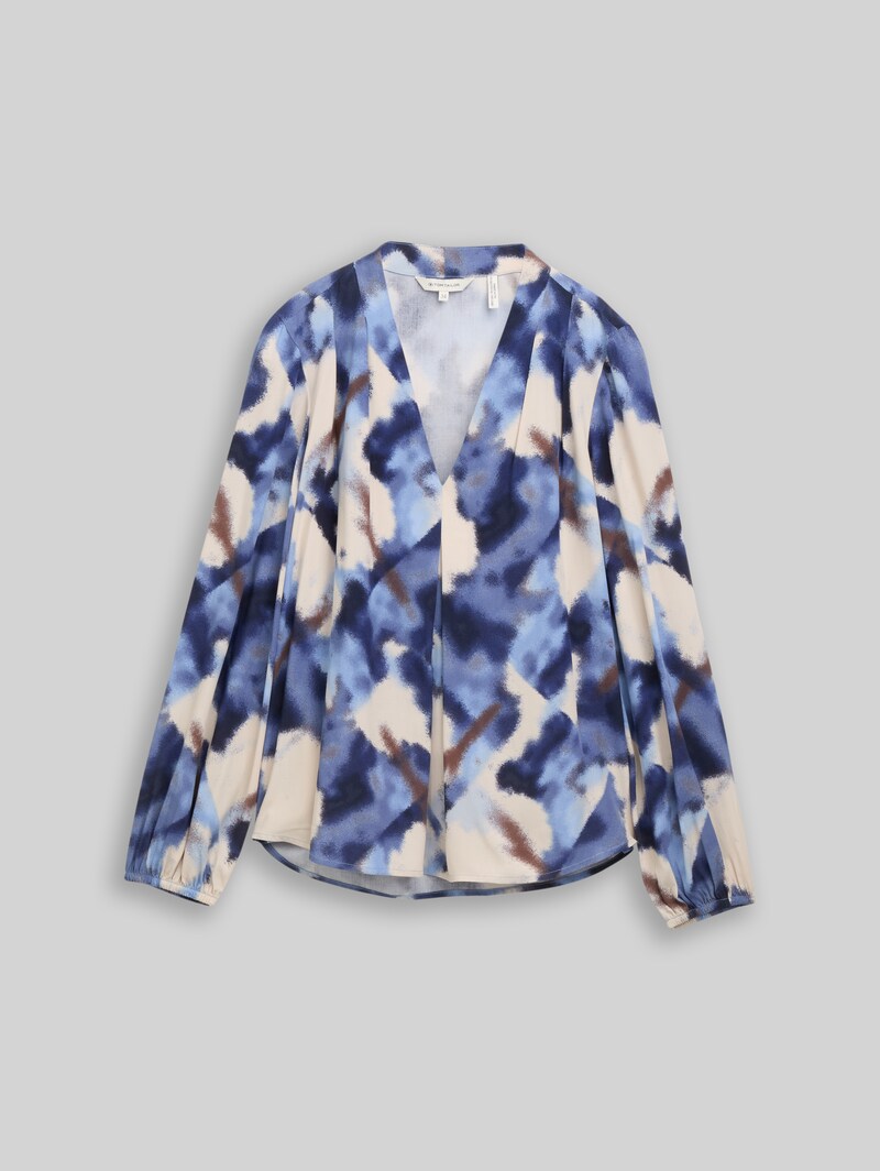 Tom Tailor Bluse mit Muster - Blue Blurry Argyle