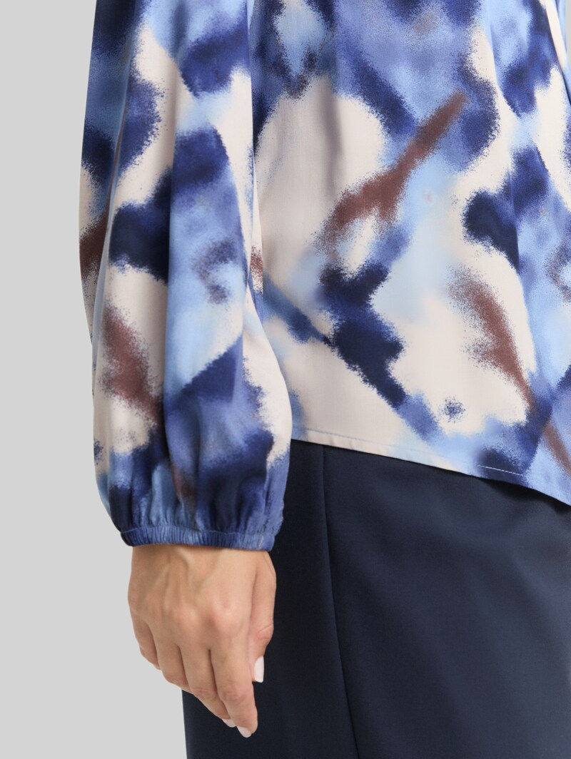 Tom Tailor Bluse mit Muster - Blue Blurry Argyle