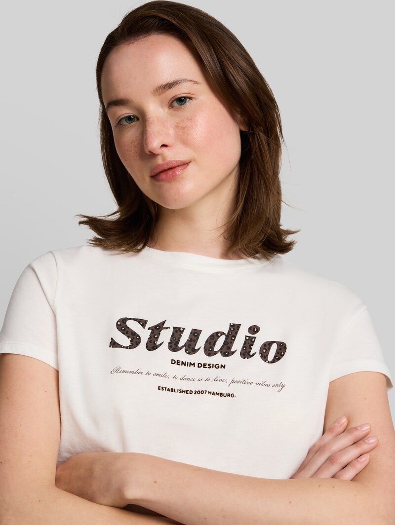 Tom Tailor T-Shirt mit Print - Off White