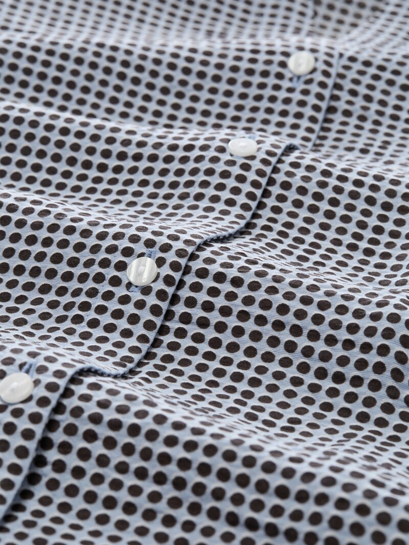 Tom Tailor Bluse mit Muster - Small Blue Brown Dot Print