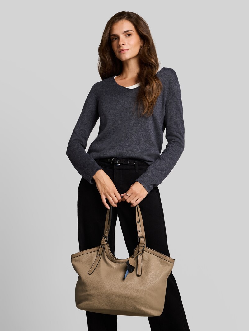 Tom Tailor TTARTEMISA L Shopper mit Anhänger - Taupe / Taupe