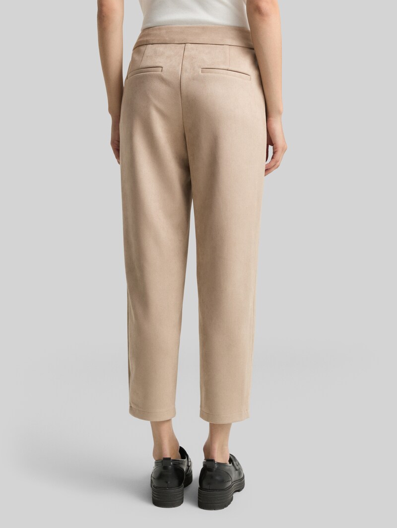Tom Tailor Loose Fit Hose in Wildleder-Optik - Soft Taupe Grey Tom Tailor Loose Fit Hose in Wildleder-Optik - Soft Taupe Grey