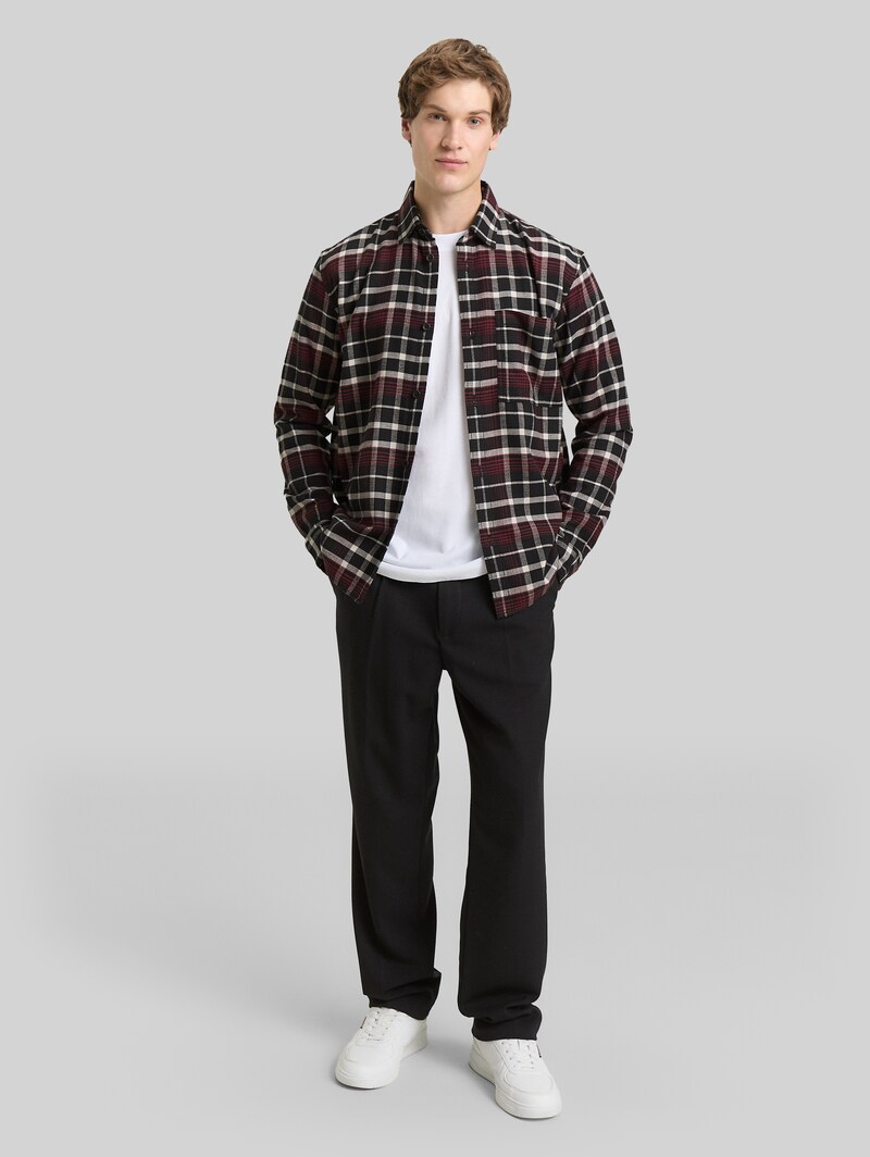 Tom Tailor Relaxed Fit Hemd mit Karomuster - Black Red White Check
