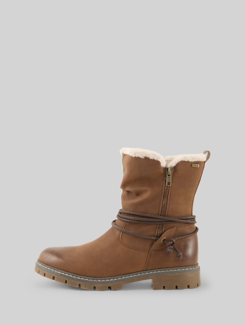 Tom Tailor Wasserfeste Stiefel mit Fütterung - Cognac