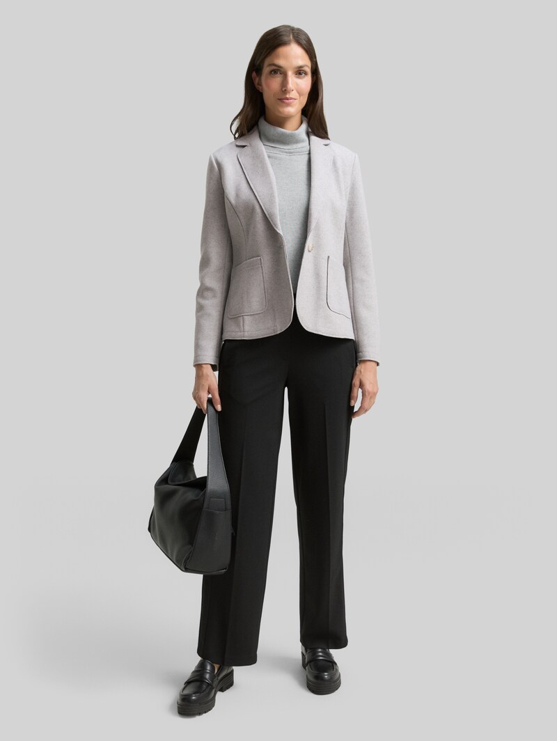 Tom Tailor Slim Fit Blazer in Melange-Optik - Medium Silver Grey Melange