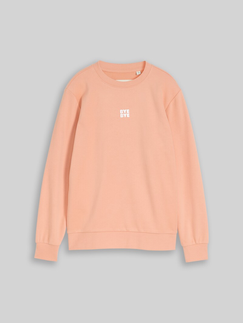 Tom Tailor Sweatshirt mit reflektierendem Print - Dusty Light Orange