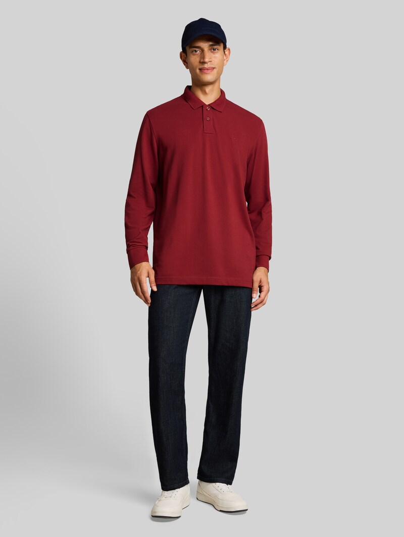 Tom Tailor Langarm Piqué Poloshirt - Pear Red