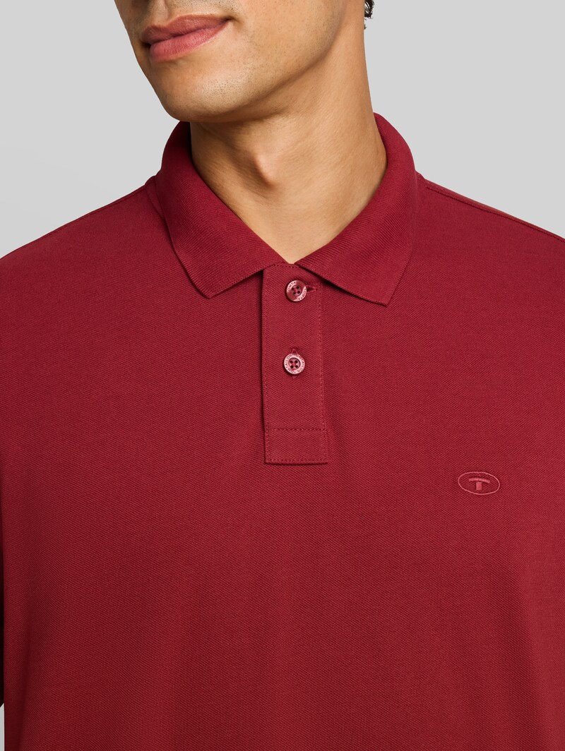Tom Tailor Langarm Piqué Poloshirt - Pear Red
