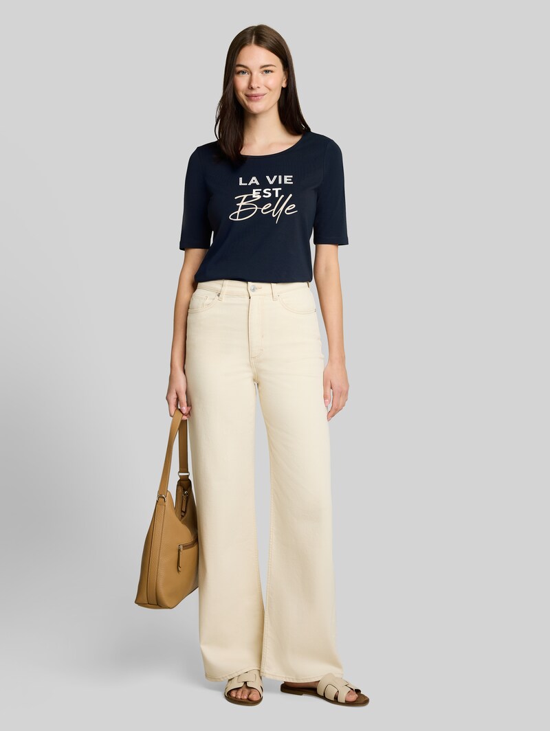 Tom Tailor Slim Fit T-Shirt mit Print - Sky Captain Blue