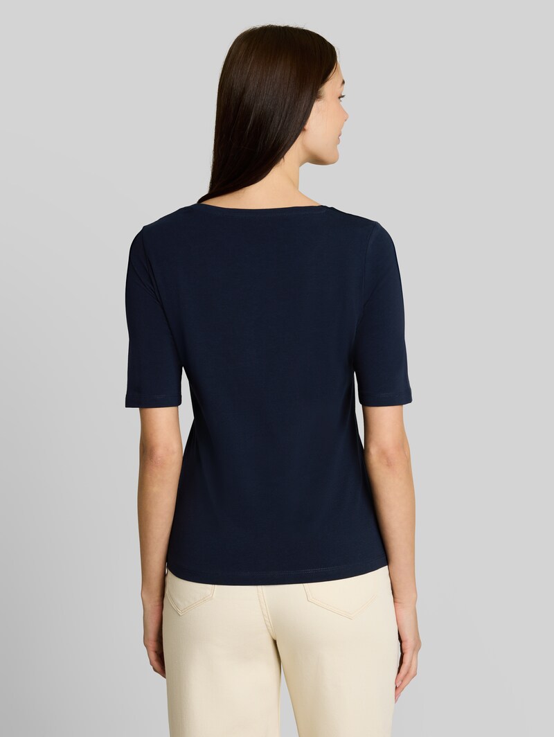 Tom Tailor Slim Fit T-Shirt mit Print - Sky Captain Blue