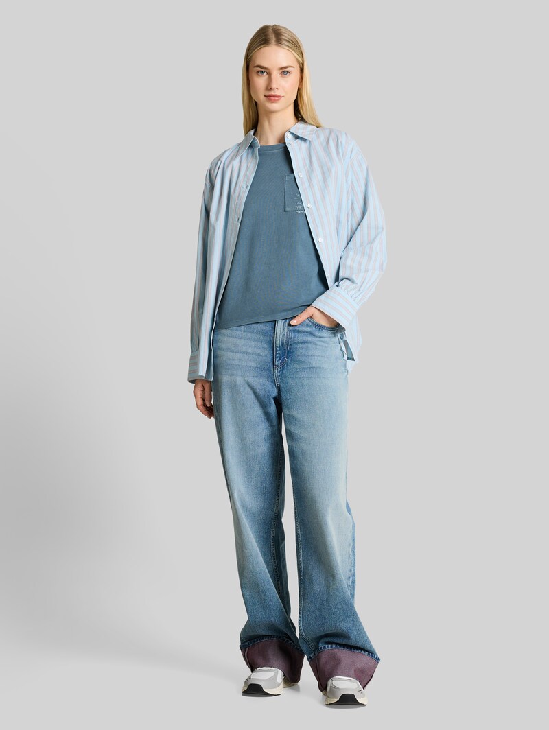 Tom Tailor Boxy Fit T-Shirt mit Brusttasche - Spring Lake Blue