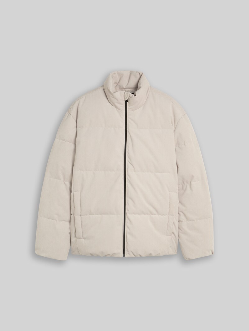 Tom Tailor Relaxed Fit Cord Pufferjacke - Dusty Beige