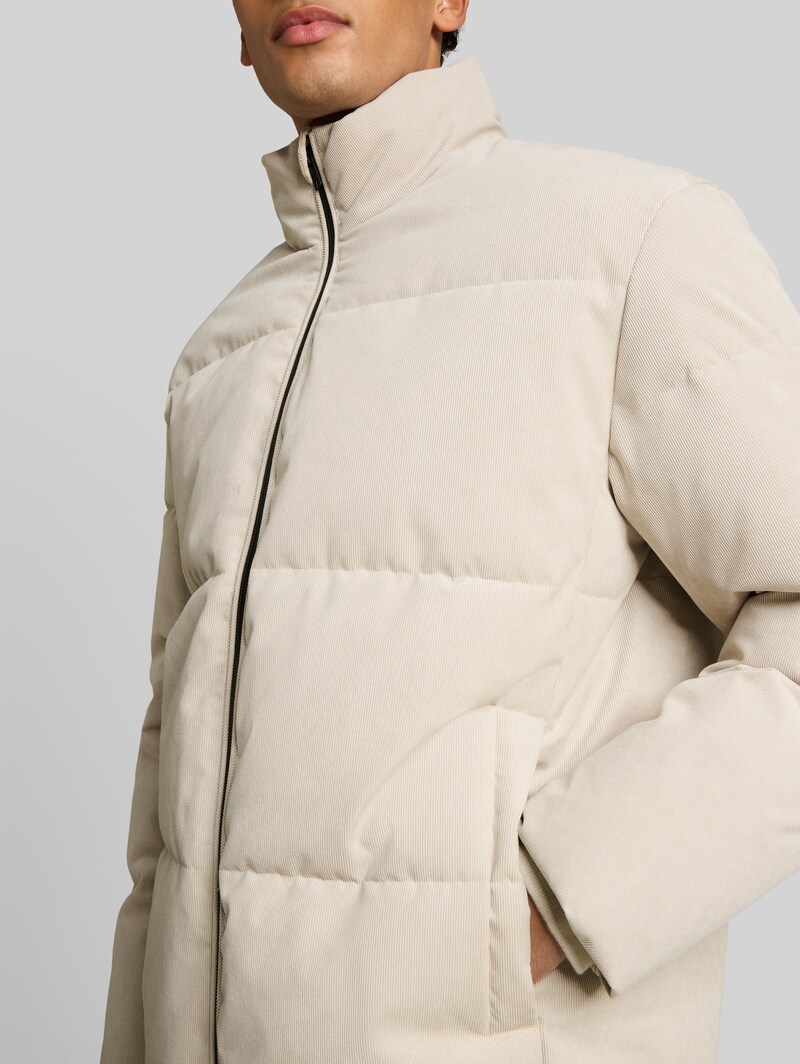 Tom Tailor Relaxed Fit Cord Pufferjacke - Dusty Beige