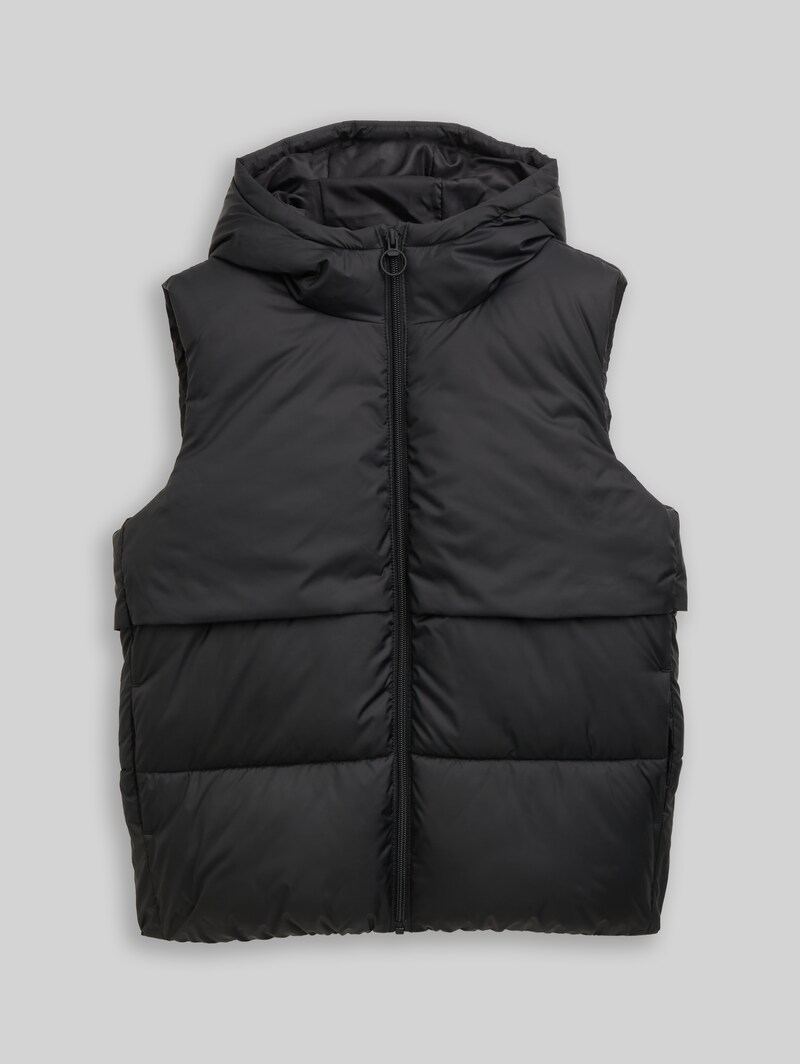 Tom Tailor Steppweste mit Kapuze - Black