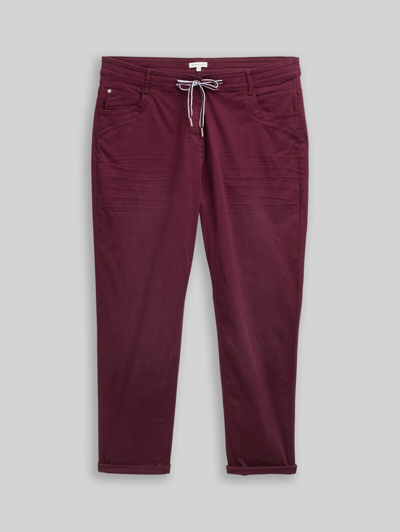 Tom Tailor Plus Size - Cropped Slim Hose - Bordeaux Red