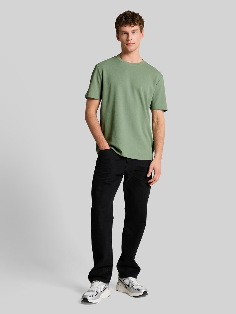 Tom Tailor T-Shirt mit Waffelstruktur - Sea Spray