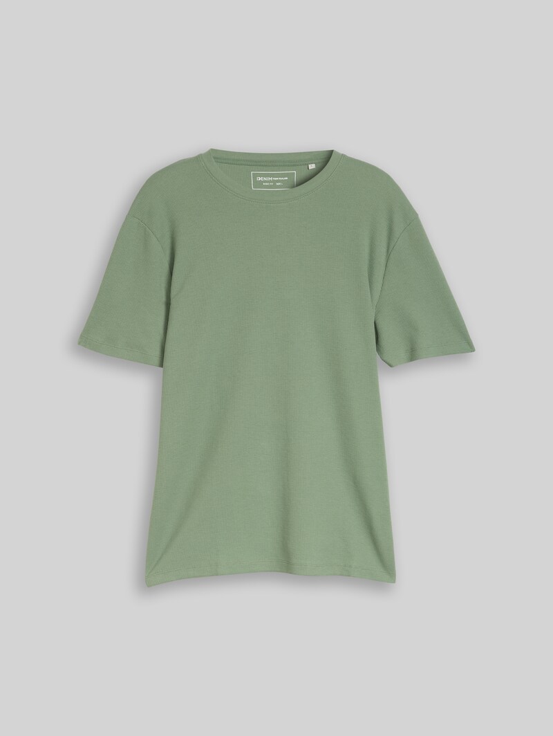 Tom Tailor T-Shirt mit Waffelstruktur - Sea Spray