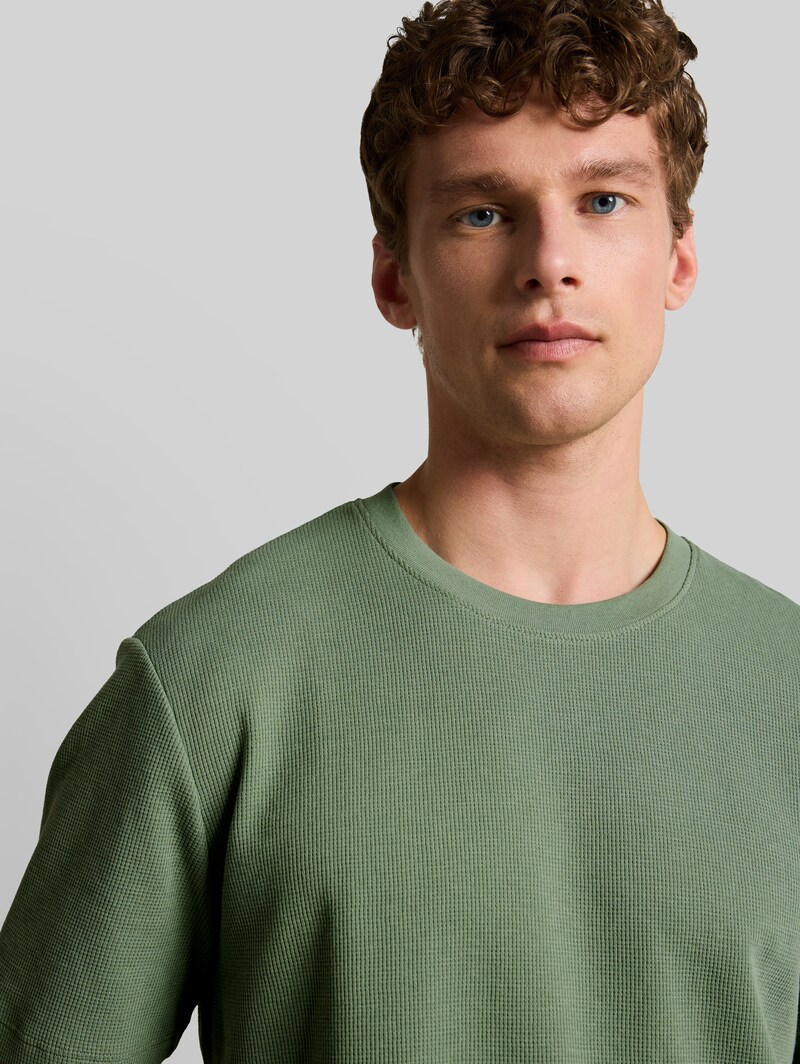 Tom Tailor T-Shirt mit Waffelstruktur - Sea Spray