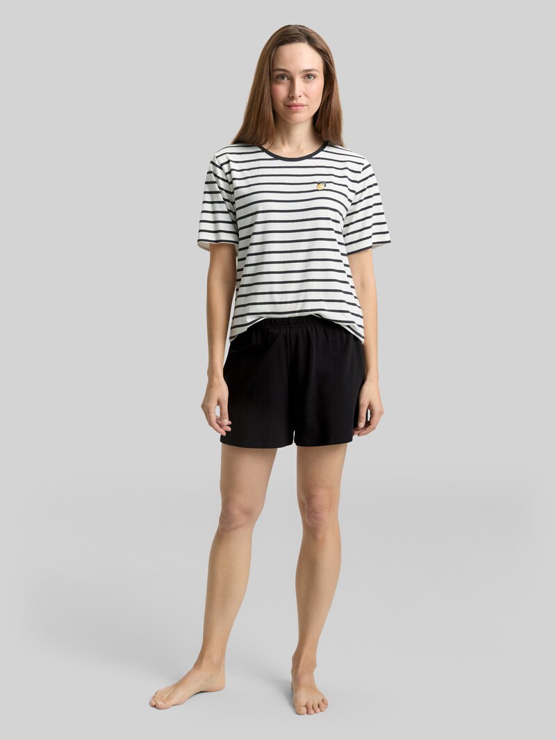 Tom Tailor Pyjama-Set mit Streifenmuster - Black-medium-striped