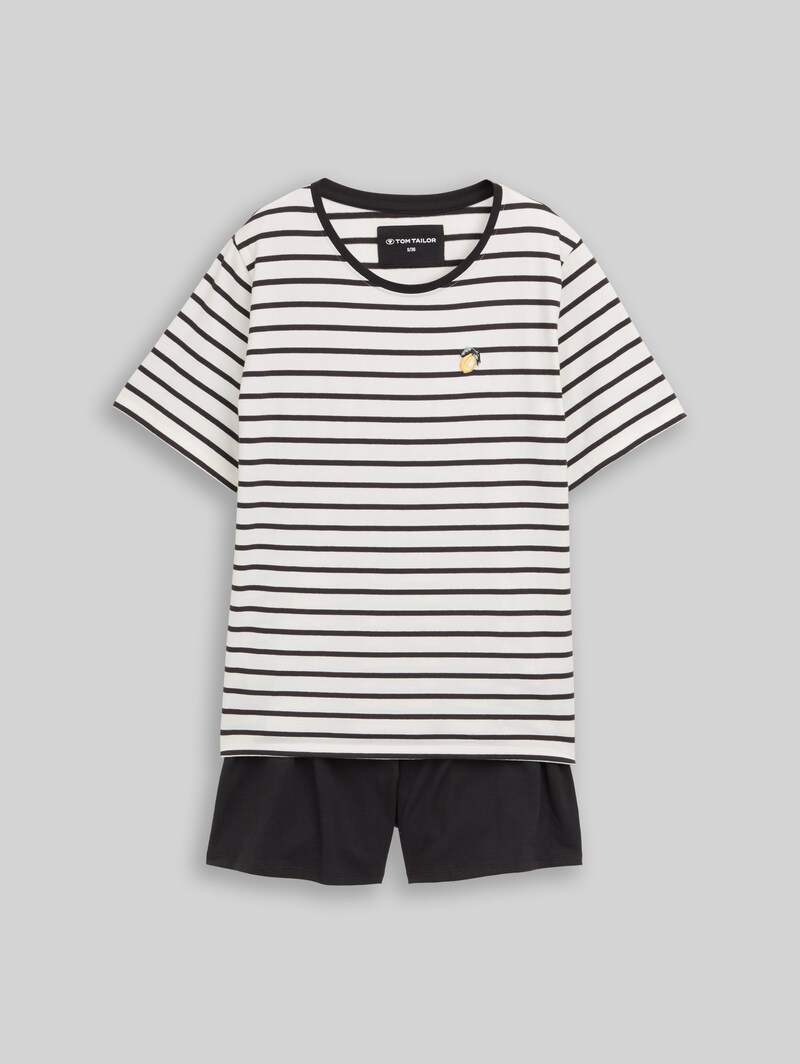 Tom Tailor Pyjama-Set mit Streifenmuster - Black-medium-striped