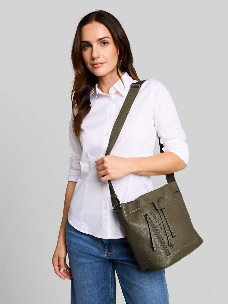 Tom Tailor TTANALISA Beuteltasche mit Logo-Prägung - Khaki / Khaki