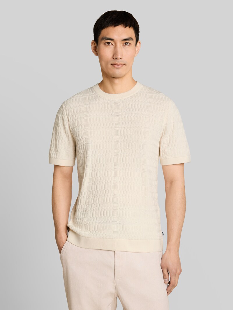 Tom Tailor Strickpullover mit Rippstruktur - Gardenia White Tom Tailor Strickpullover mit Rippstruktur - Gardenia White