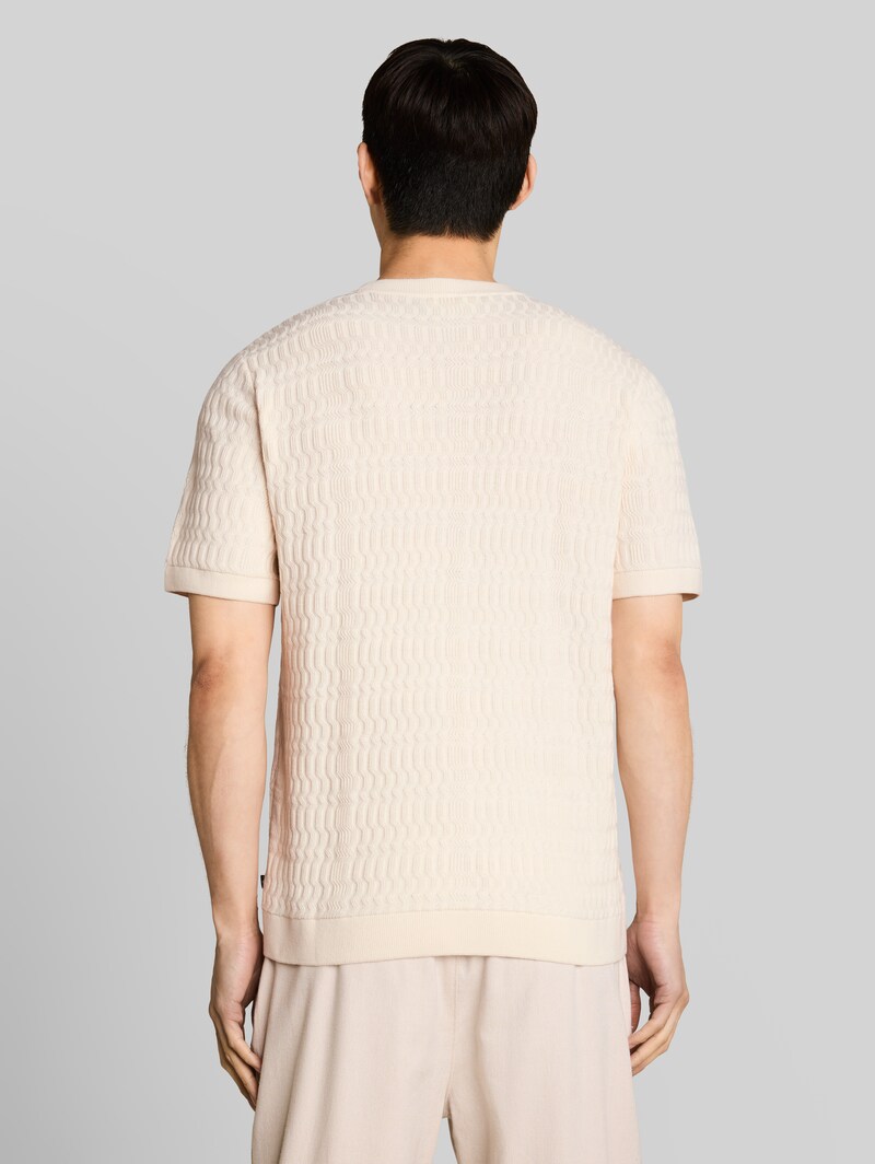 Tom Tailor Strickpullover mit Rippstruktur - Gardenia White