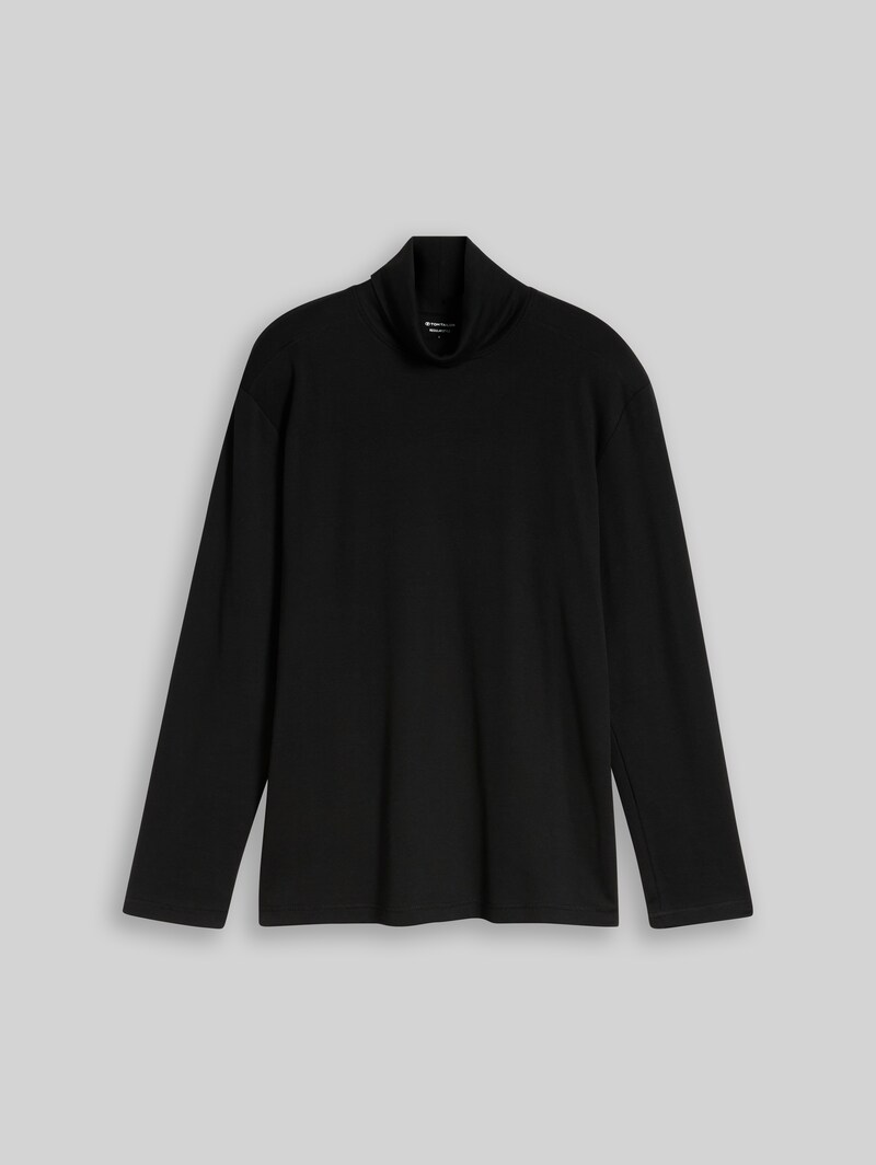 Tom Tailor Rollkragenshirt mit Logo-Print - Black