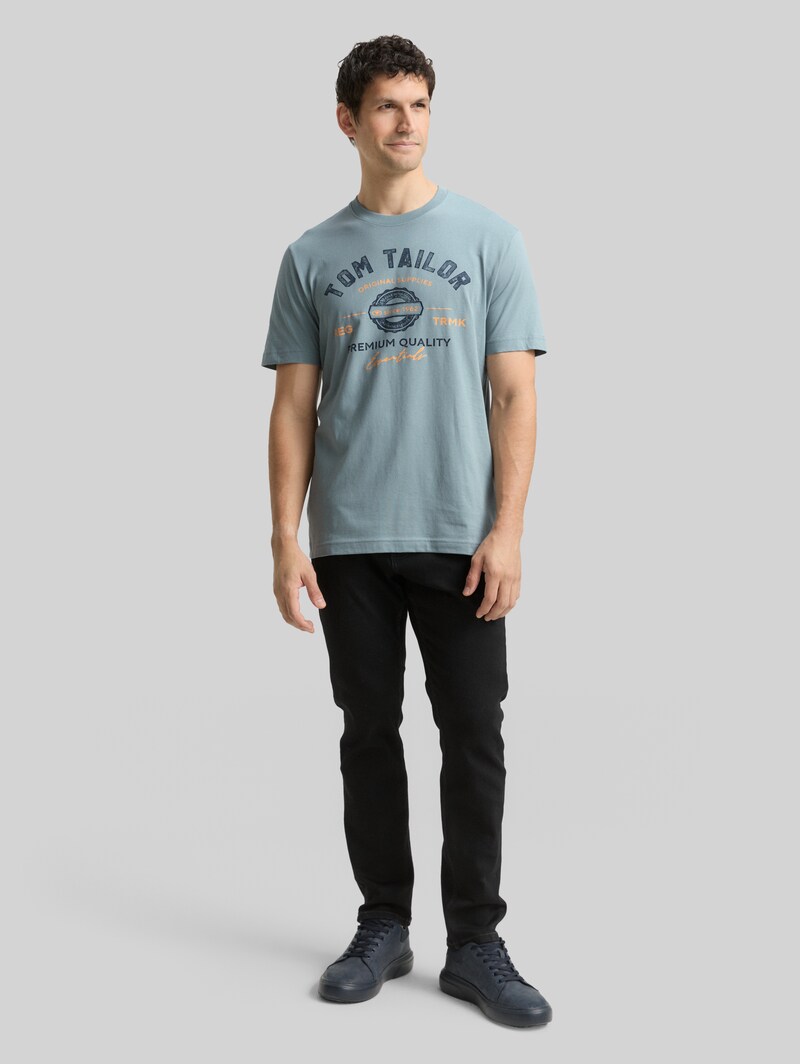 Tom Tailor T-Shirt mit Logo-Print - Grey Mint