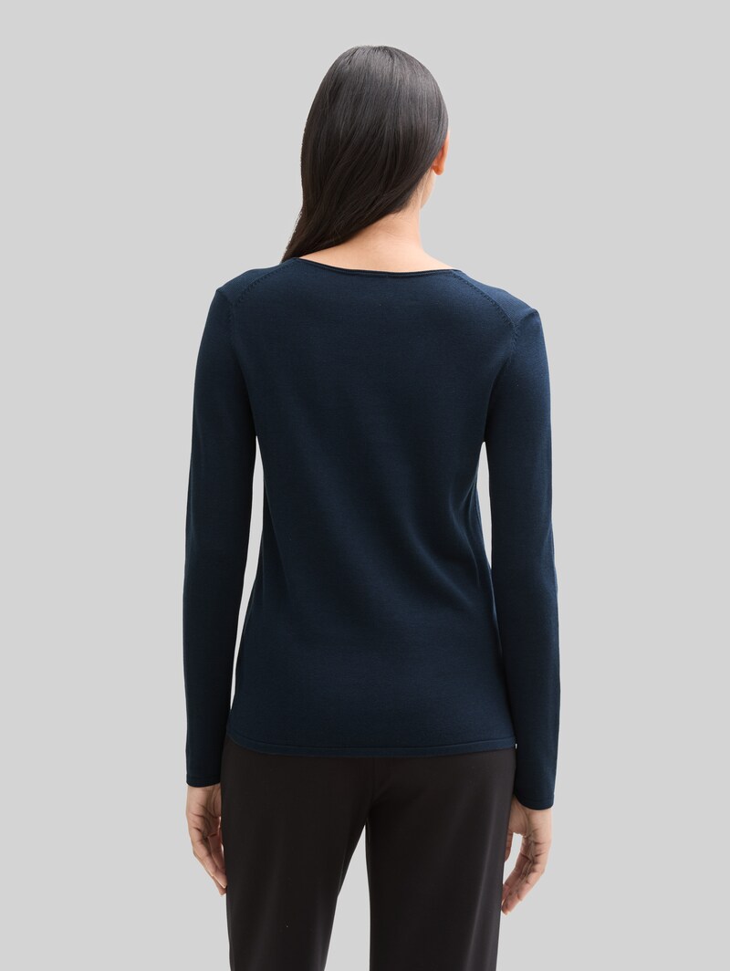 Tom Tailor Pullover mit V-Ausschnitt - Sky Captain Blue