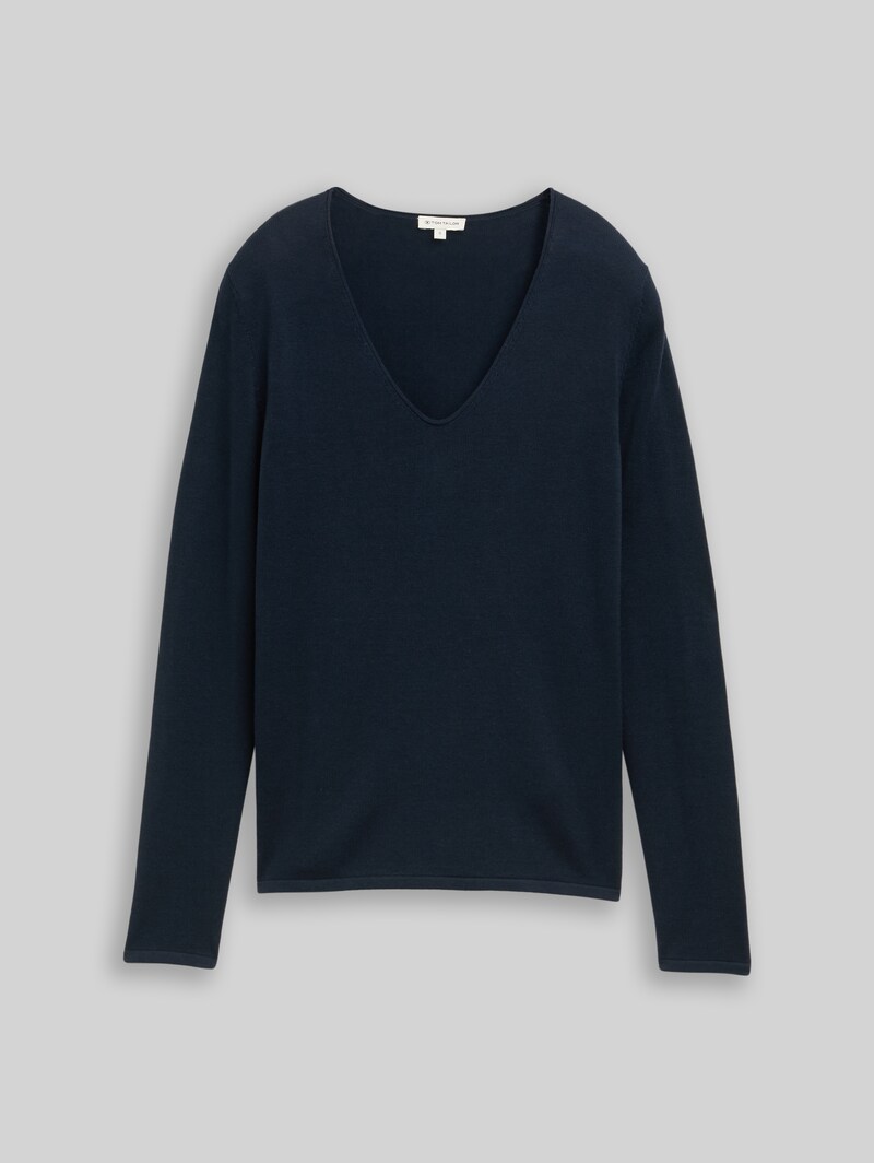 Tom Tailor Pullover mit V-Ausschnitt - Sky Captain Blue