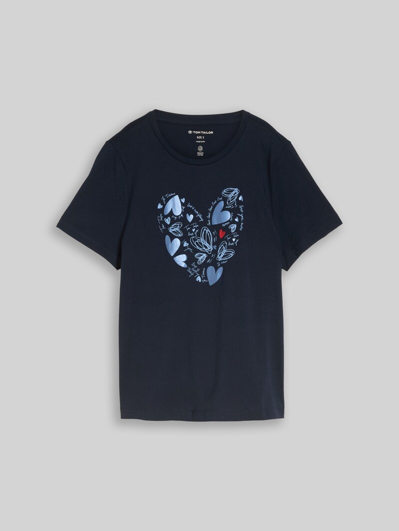 Tom Tailor T-Shirt mit Print - Real Navy Blue