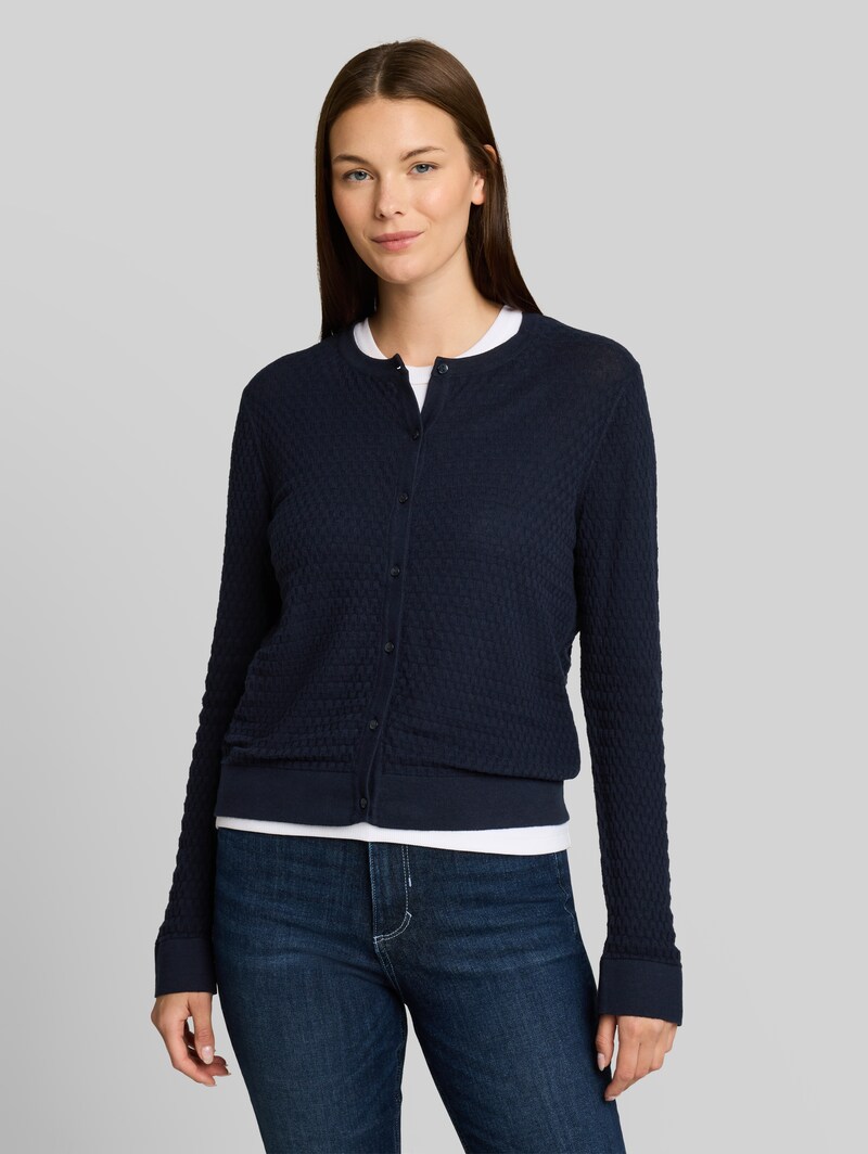 Tom Tailor Cardigan aus Baumwolle - Sky Captain Blue Tom Tailor Cardigan aus Baumwolle - Sky Captain Blue
