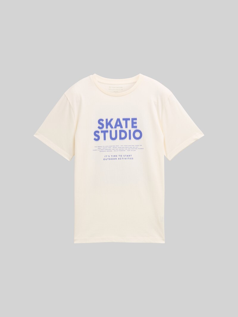 Tom Tailor T-Shirt mit Print - Wool White