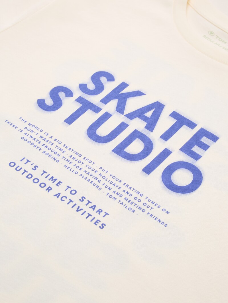 Tom Tailor T-Shirt mit Print - Wool White