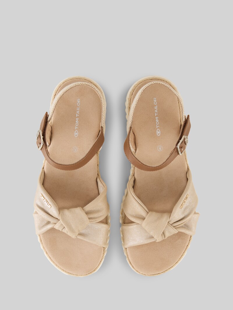 Tom Tailor Sandalen mit Bast-Details - Gold