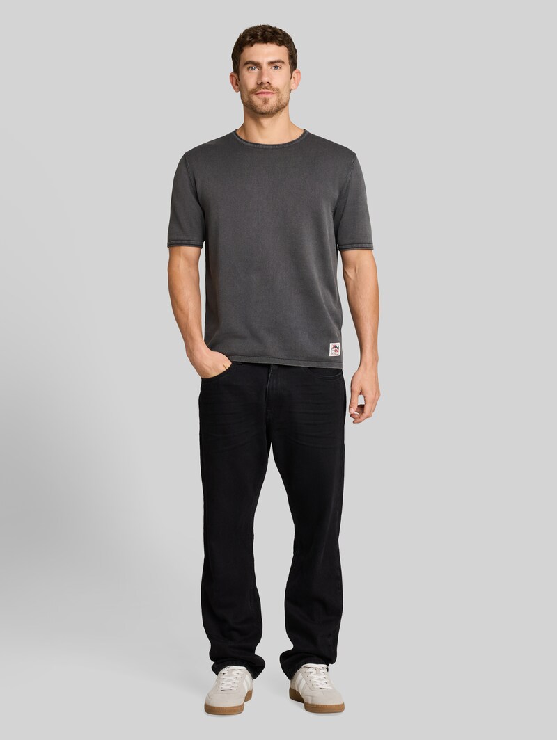 Tom Tailor Strickpullover im Washed-Look - Tarmac Grey