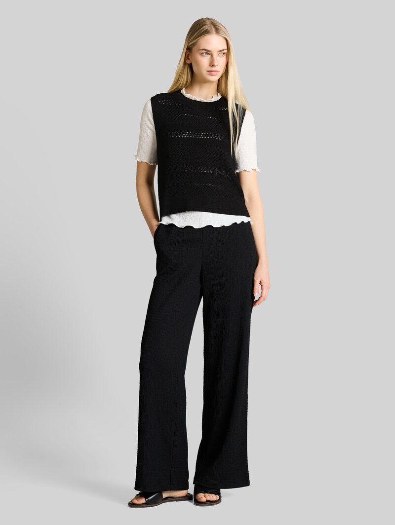 Tom Tailor Pullunder mit Lochmuster - Deep Black