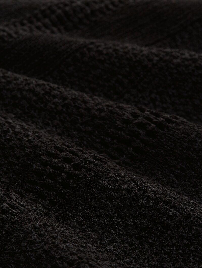 Tom Tailor Pullunder mit Lochmuster - Deep Black