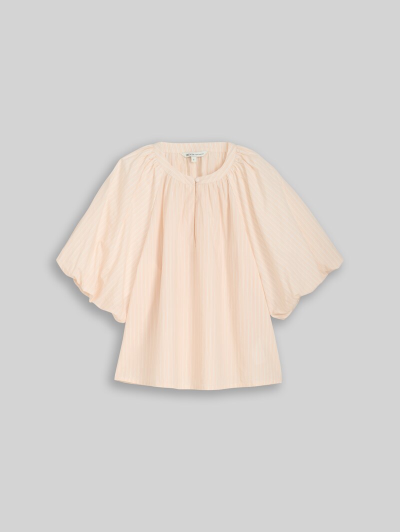 Tom Tailor Bluse mit Streifenmuster - White Apricot Irregular Stripe