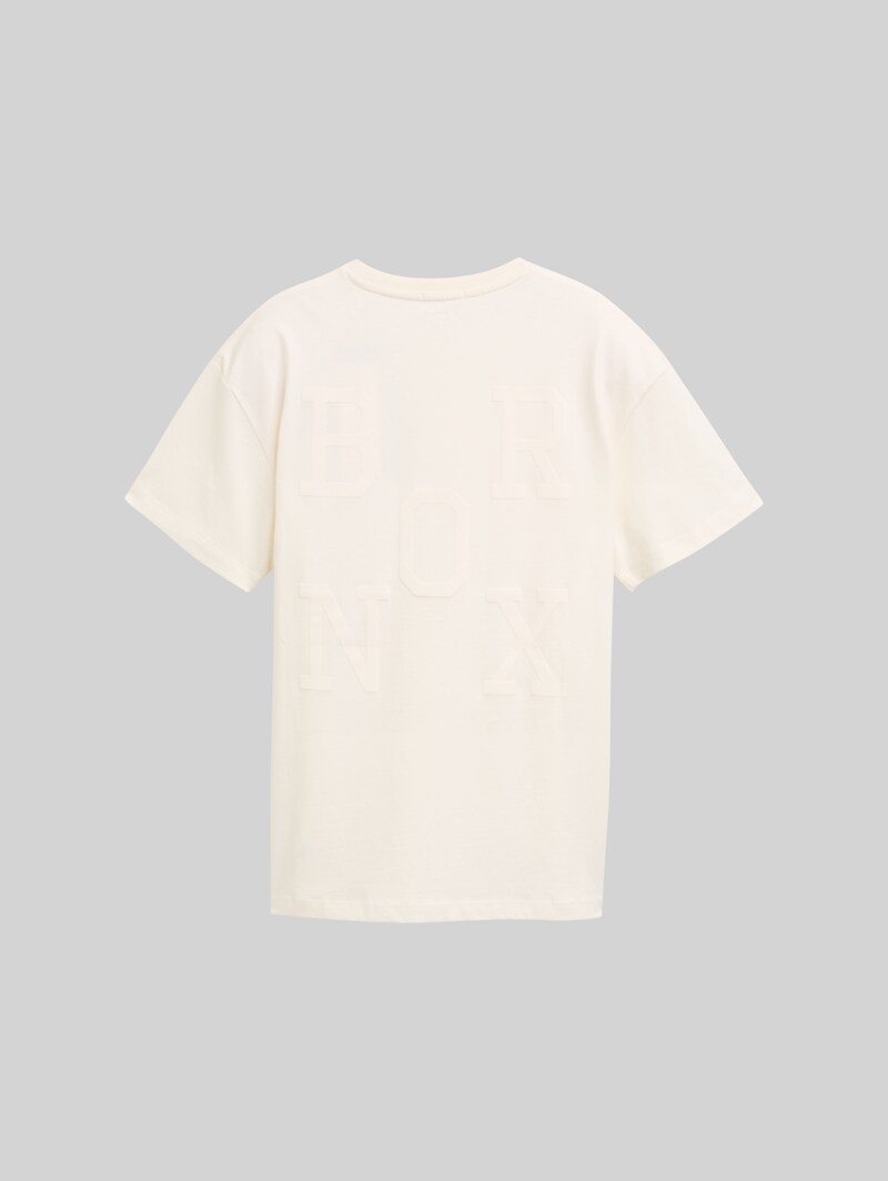 Tom Tailor Oversize T-Shirt mit Rückenprint - Wool White Tom Tailor Oversize T-Shirt mit Rückenprint - Wool White