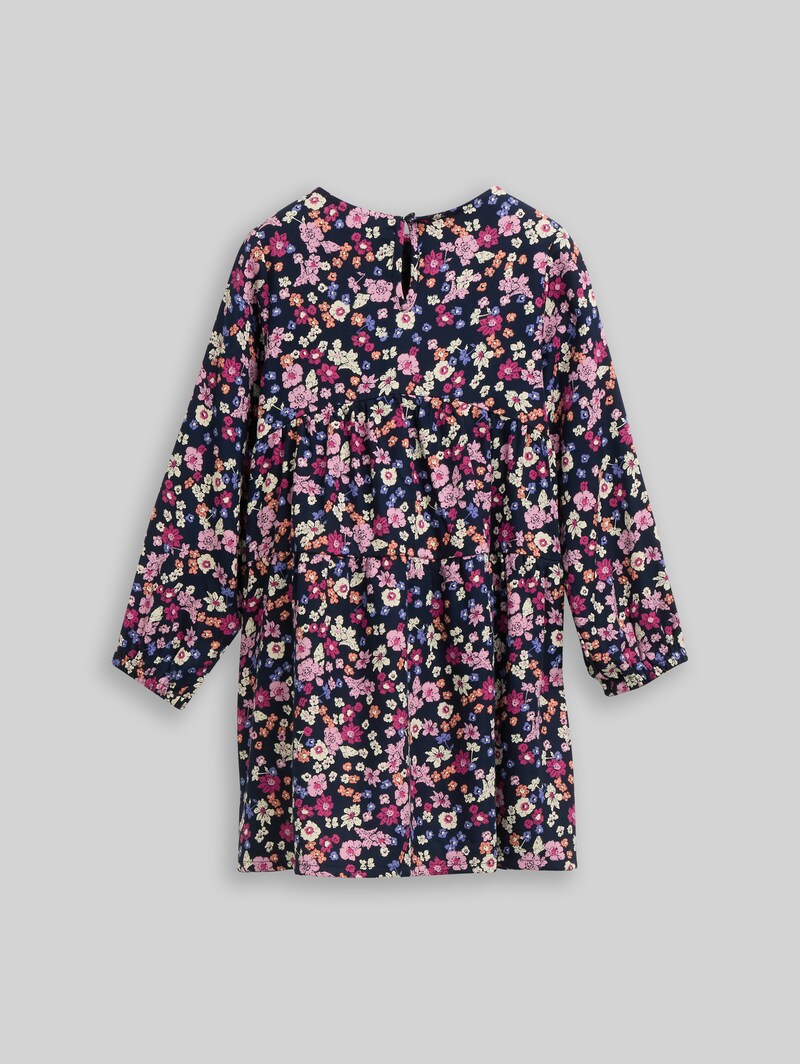 Tom Tailor Mini-Kleid mit Blumenmuster - Blue Multicolor Flower Print